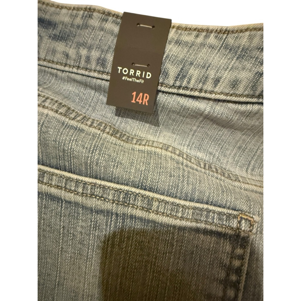 Women's Torrid Light Blue Straight Leg Cargo Jeans Size 14 - Picture 4 of 5